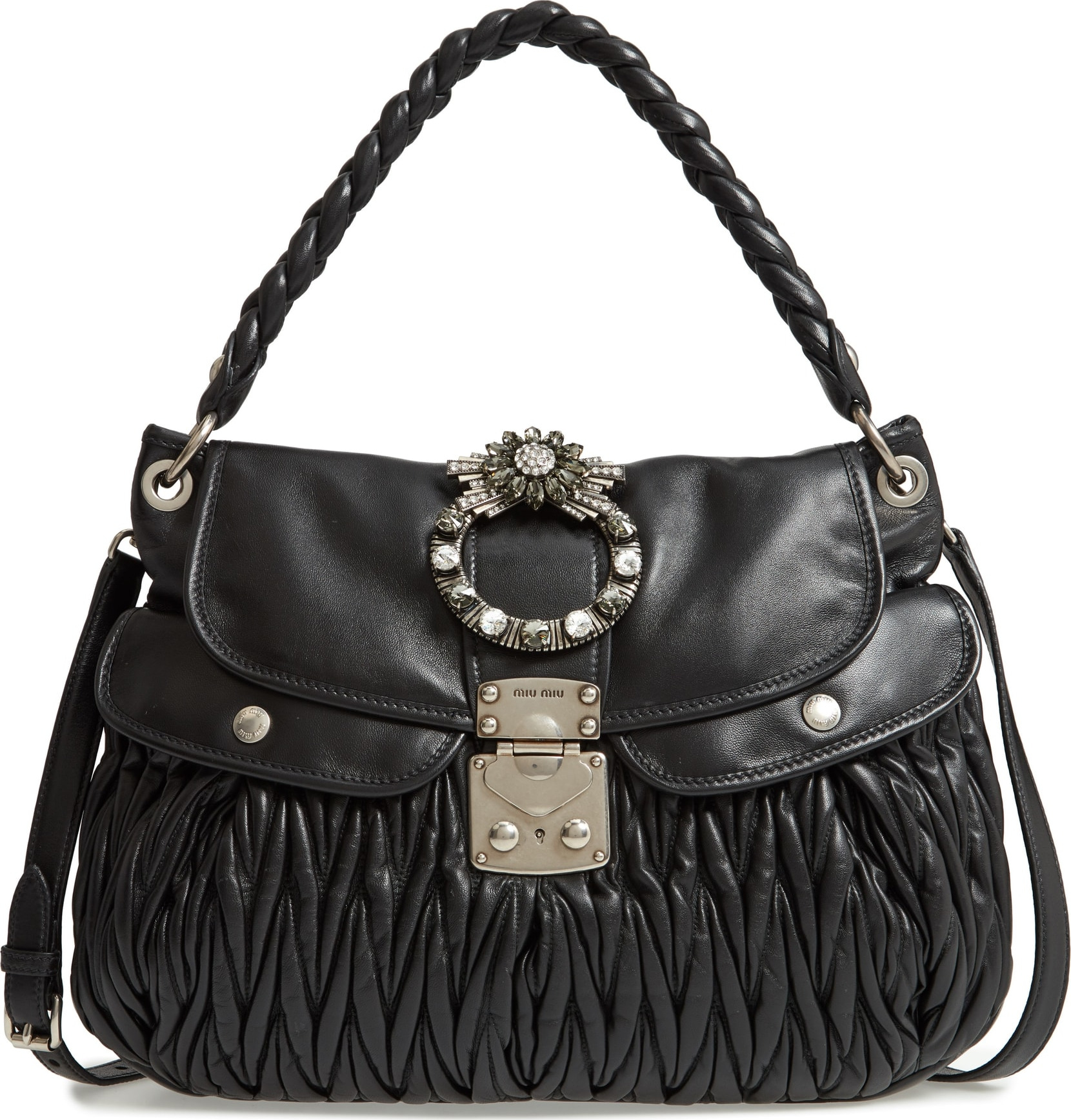 Miu Miu Matelassé Lambskin Leather Shoulder Bag