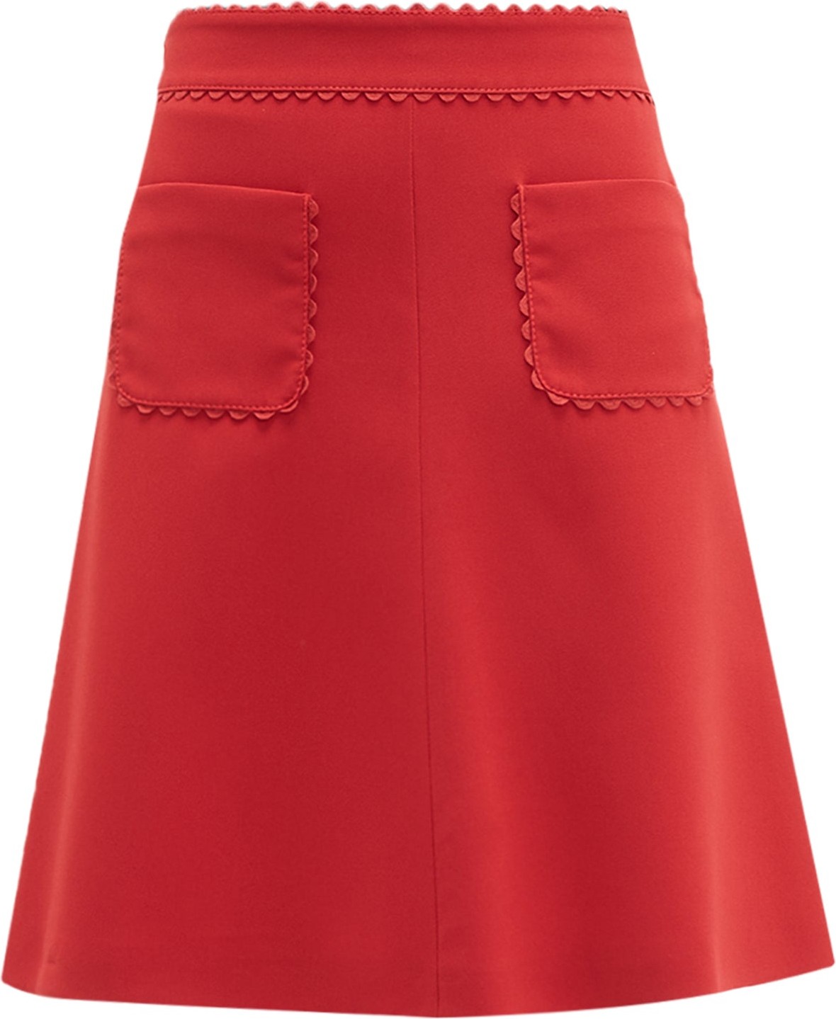 RED Valentino Scalloped patch-pocket crepe mini skirt