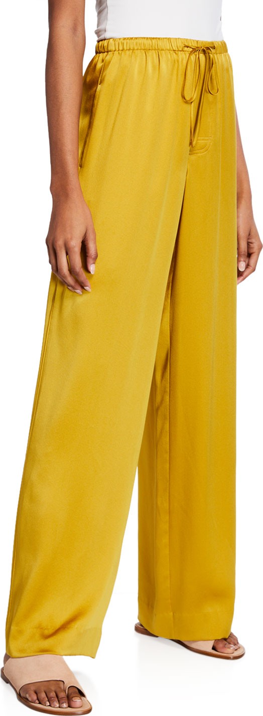 Vince Satin Wide-Leg Pajama Pants