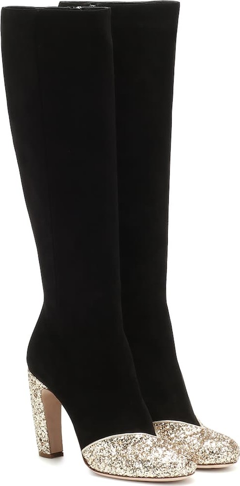 Miu Miu Glitter leather boots