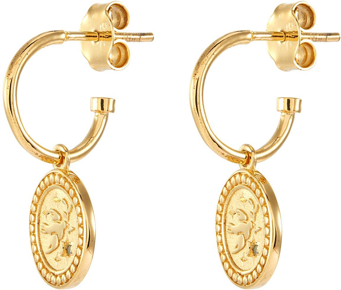 Meadowlark 'Amulet Peace' green sapphire gold plated earrings