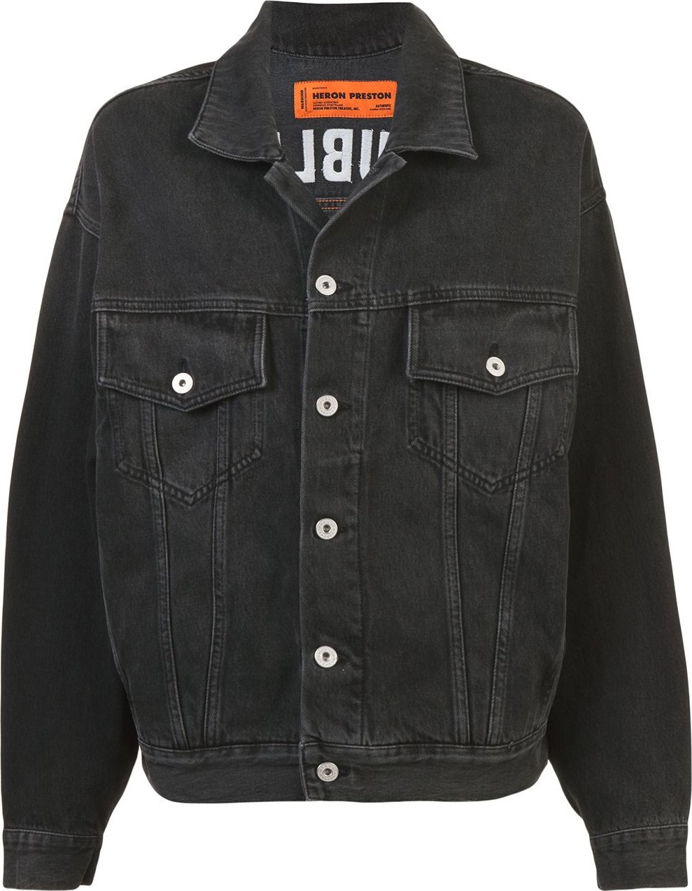 Heron Preston Oversized Embroidered Denim Jacket