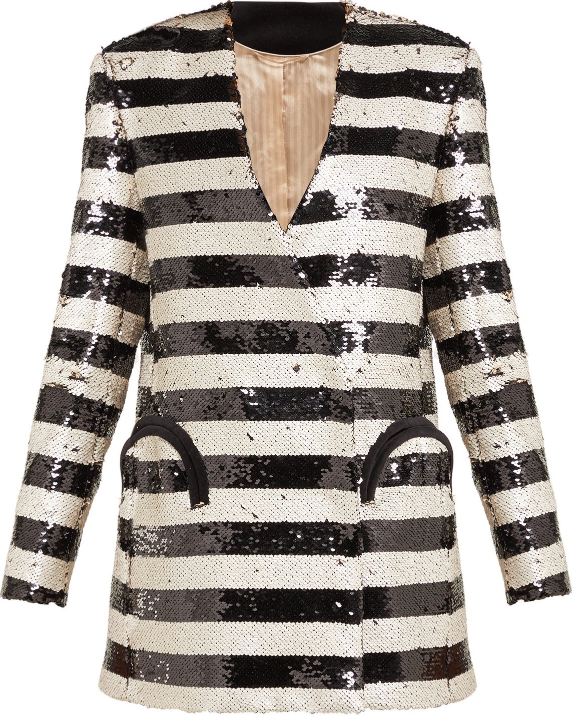 Blazé Milano Kelpie striped sequinned double-breasted blazer