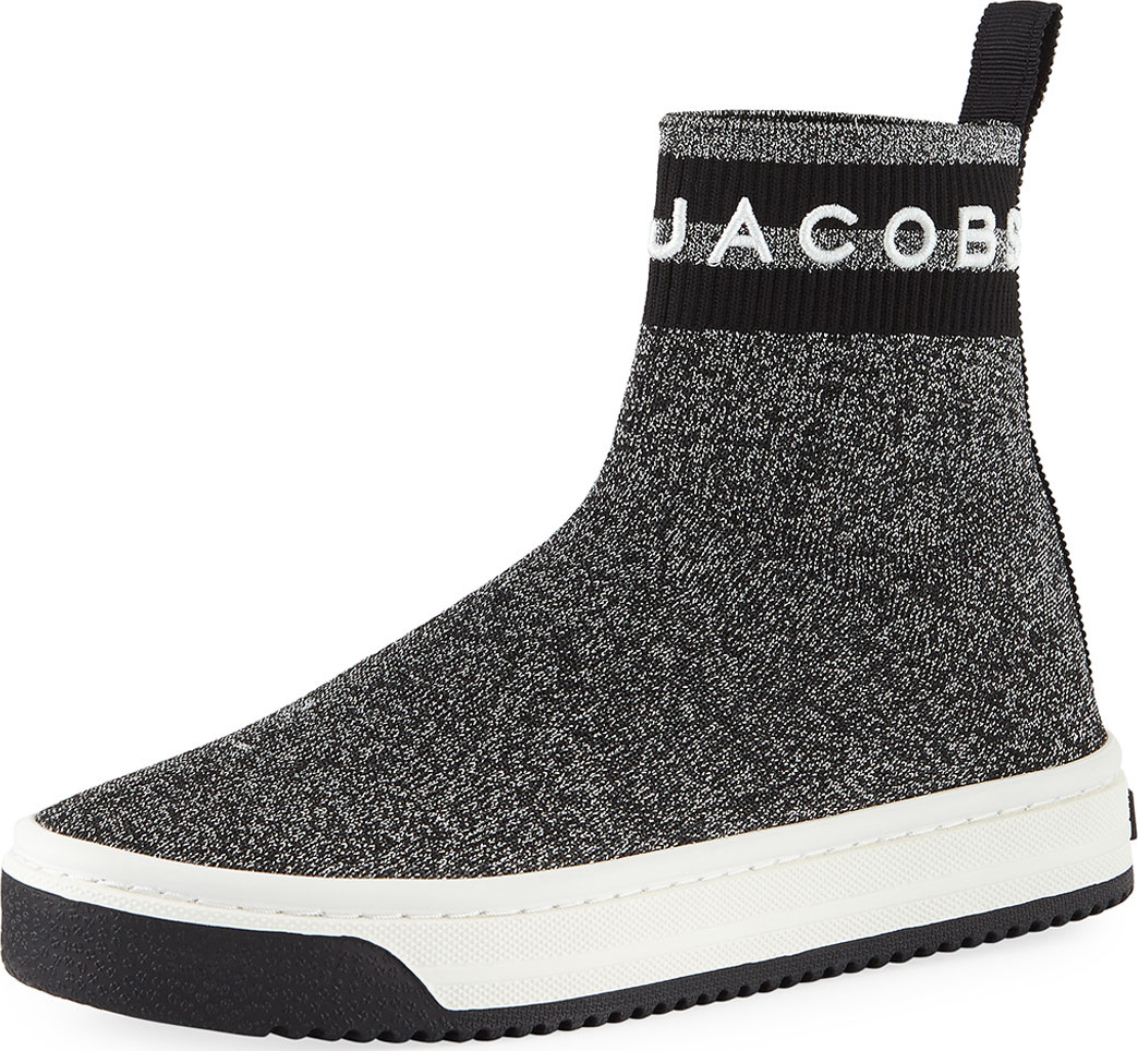 MARC JACOBS Dart Metallic Platform Sock Sneakers