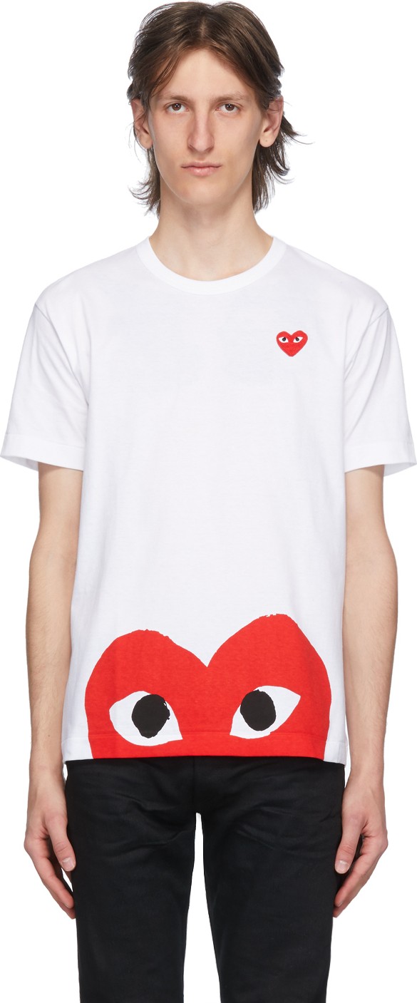 Comme Des Garcons PLAY White Half Heart T-Shirt