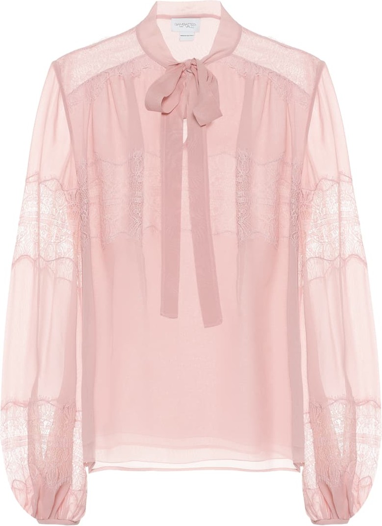 Giambattista Valli Silk-chiffon pussy-bow blouse