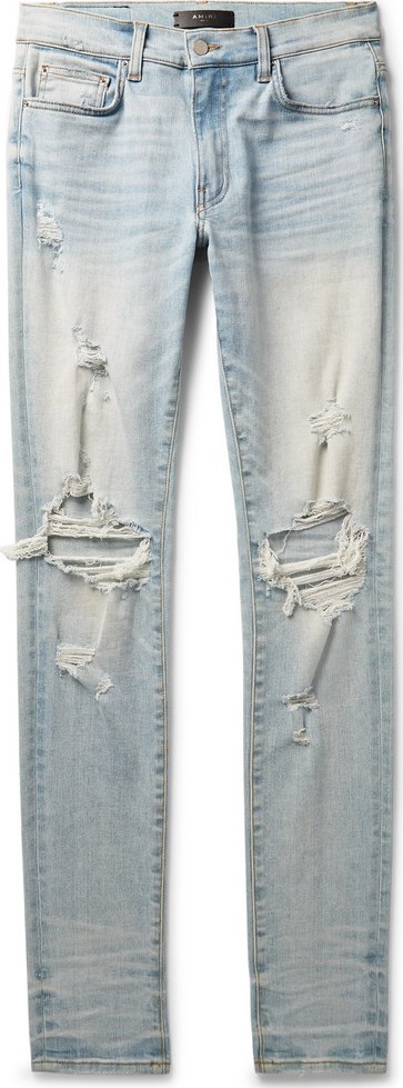Amiri Thrasher Skinny-Fit Distressed Stretch-Denim Jeans