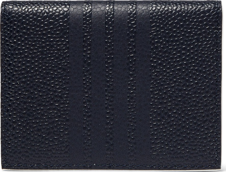 Thom Browne Grosgrain-Trimmed Pebble-Grain Leather Billfold Wallet
