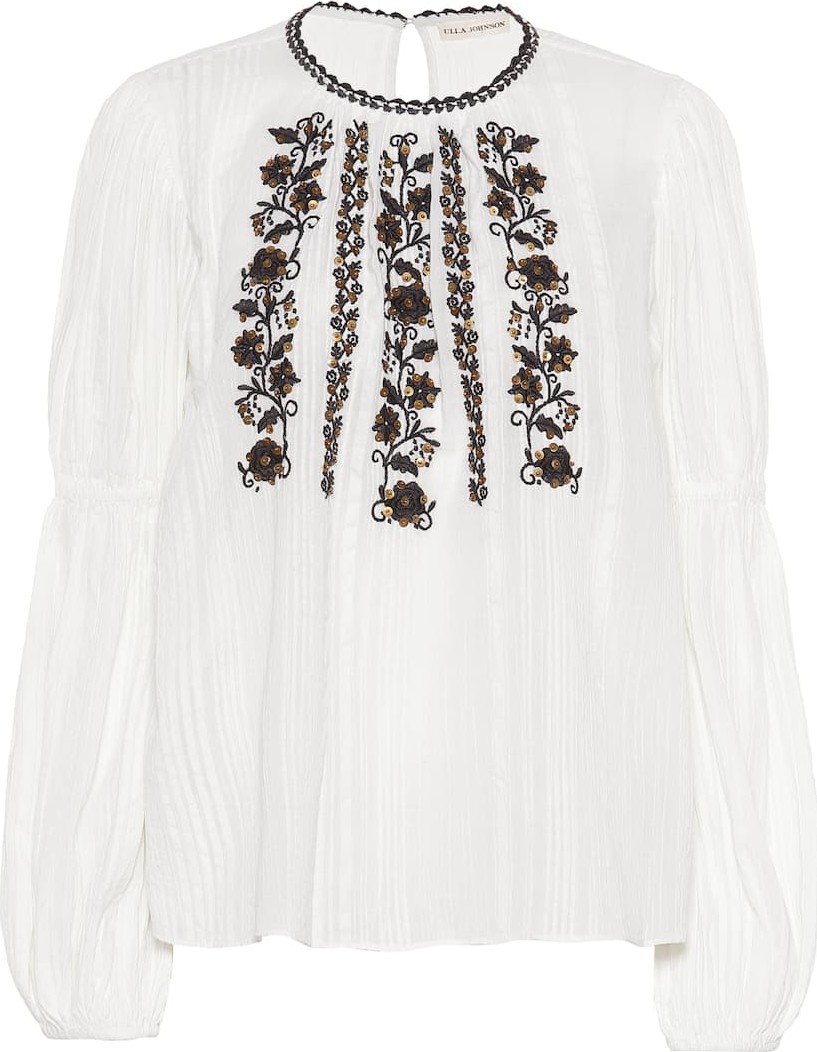 Ulla Johnson Vida embroidered cotton blouse