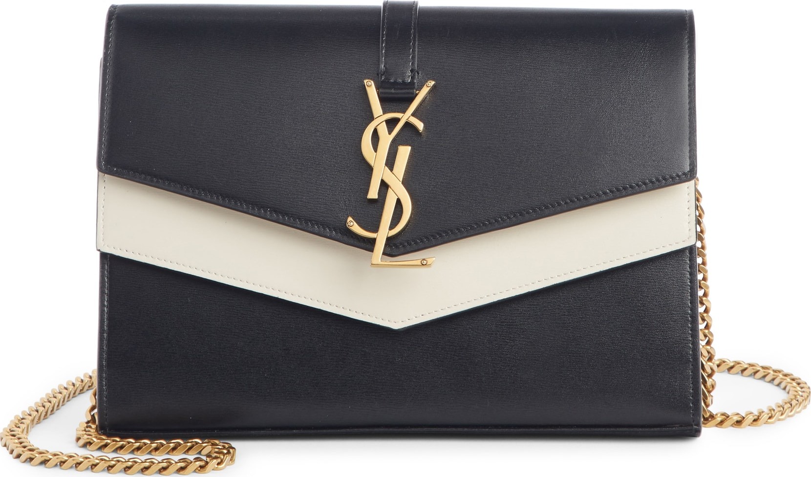 Saint Laurent Sulpice Colorblock Leather Shoulder Wallet