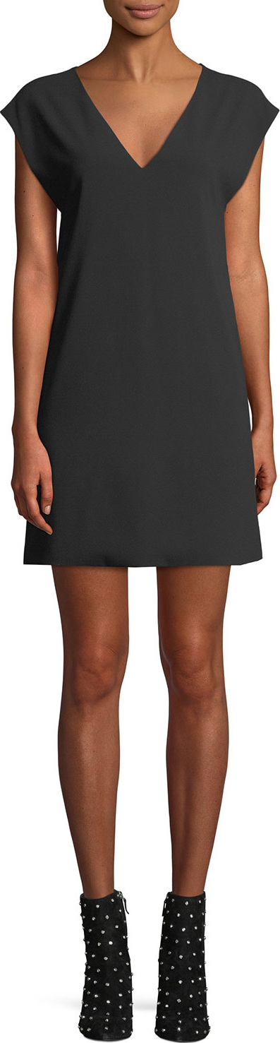 Alice + Olivia Carita Short-Sleeve Tie-Back Shift Dress