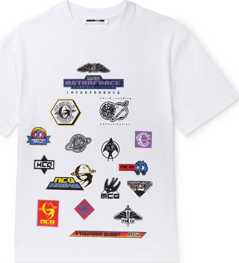McQ - Alexander McQueen Printed Cotton-Jersey T-Shirt McQ - Alexander McQueen Printed Cotton-Jersey T-Shirt