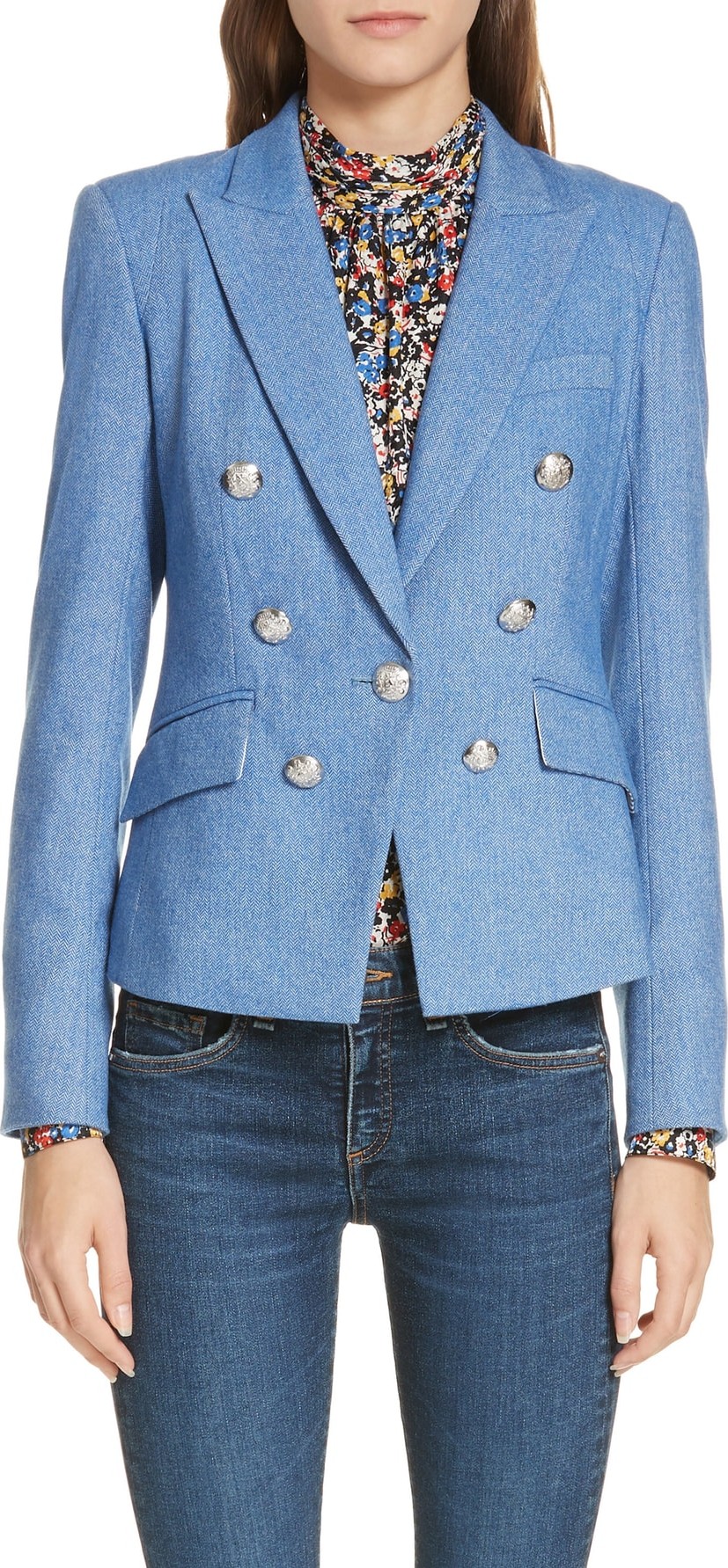 Veronica Beard Diego Herringbone Dickey Jacket