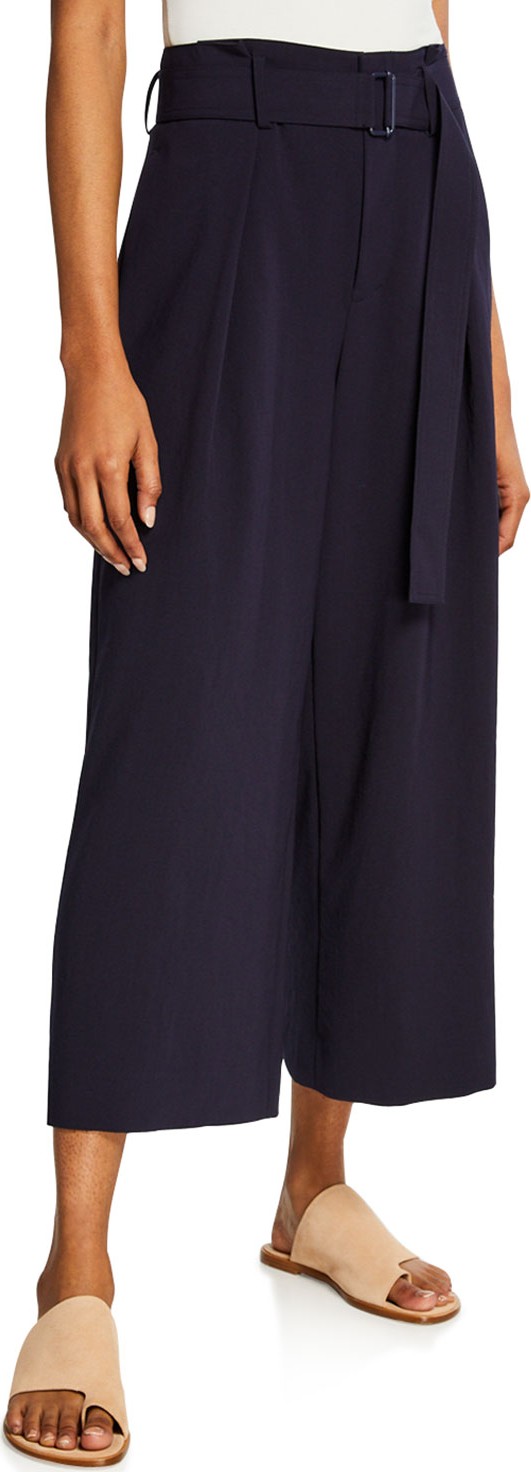 Vince Belted Cropped Culotte Pants
