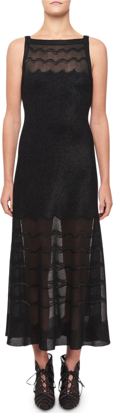 Alaïa Squiggled Knit Illusion Dress