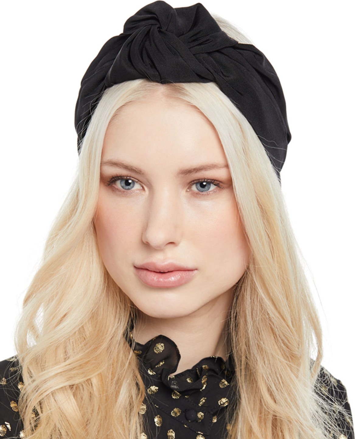 Jennifer Behr Marin Faille Silk Knotted Headband Mini Turban