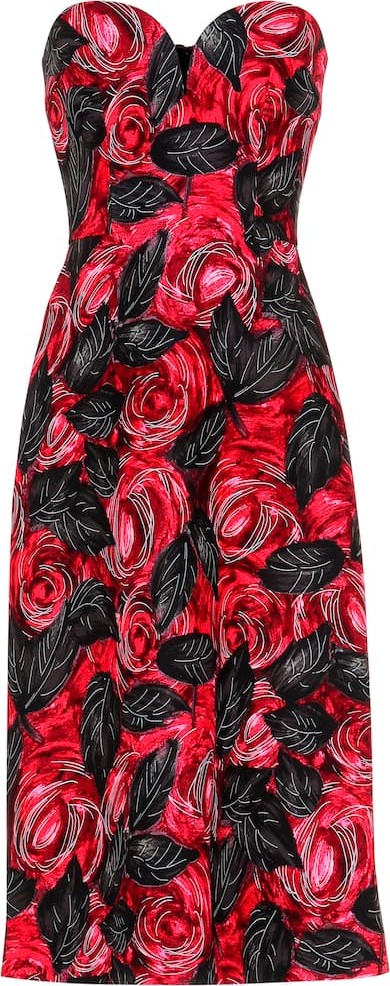Prada Floral crêpe-cady midi dress