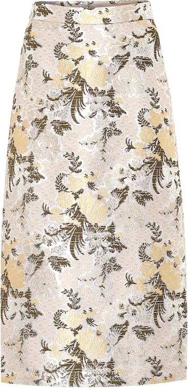 Brock Collection Floral brocade midi skirt