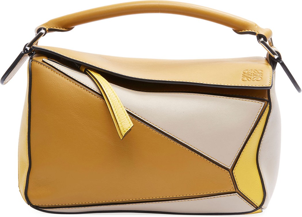 LOEWE Puzzle Colorblock Leather Mini Satchel Bag
