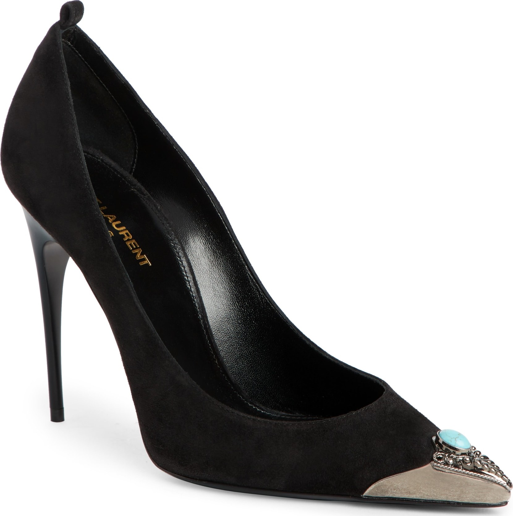 Saint Laurent Zoe Embellished Pointy Toe Pump