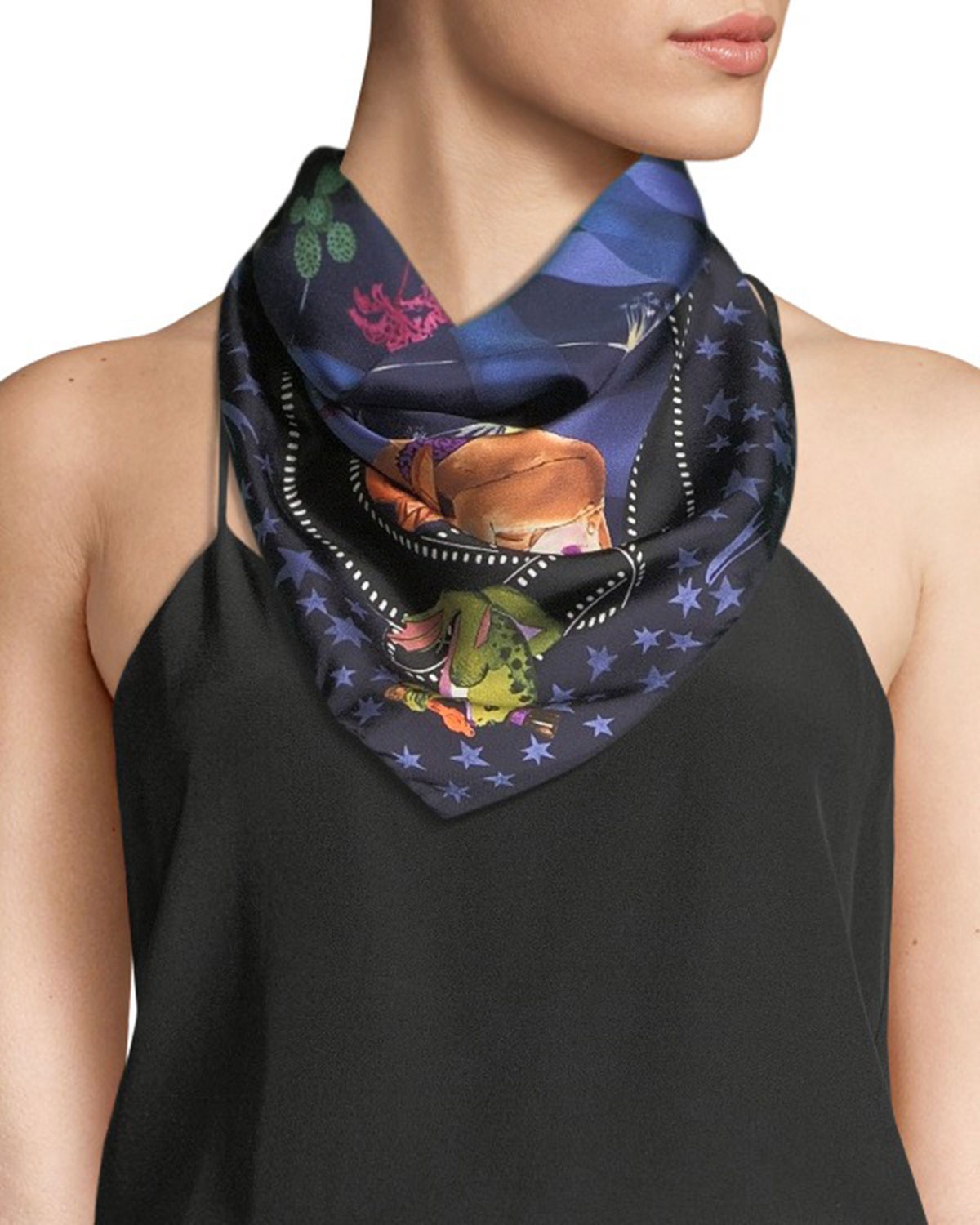 Salvatore Ferragamo Hollywood Square Silk Scarf