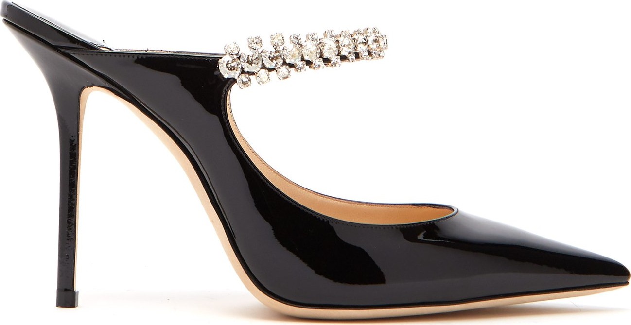 Jimmy Choo Bing 100 crystal-embellished leather mules