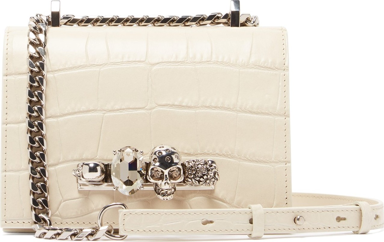 Alexander McQueen Knuckle crocodile-effect leather cross-body bag