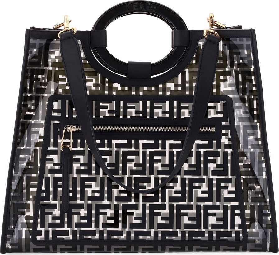 Fendi Runaway Medium FF PVC Shopper Tote Bag