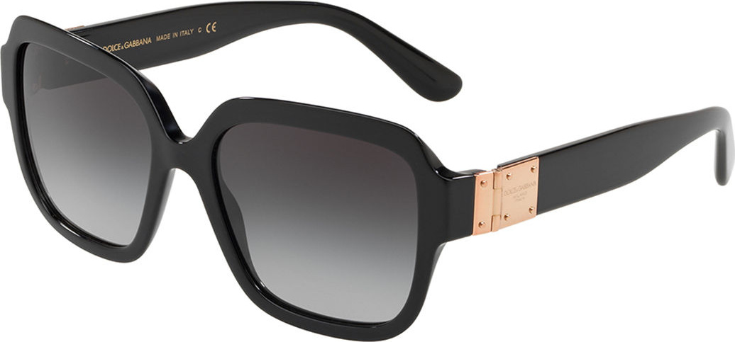 Dolce & Gabbana Square Gradient Acetate Sunglasses w/ Logo Plaque