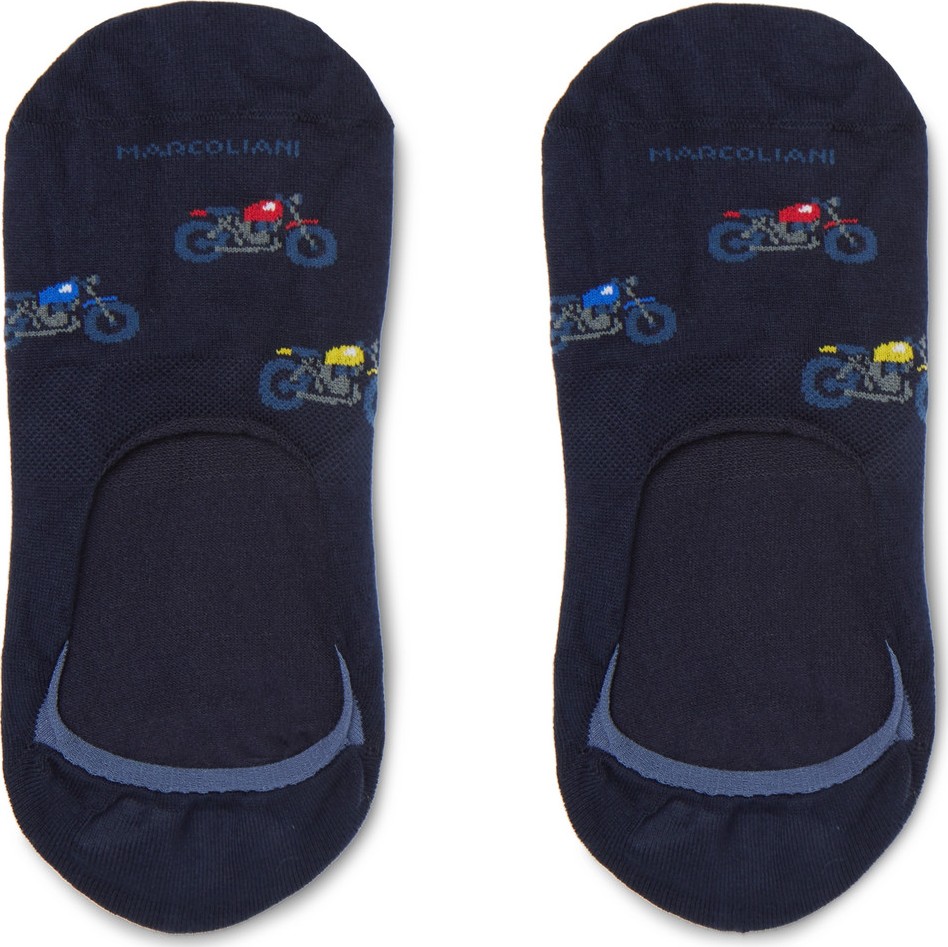 Marcoliani Intarsia Stretch Pima Cotton-Blend No-Show Socks