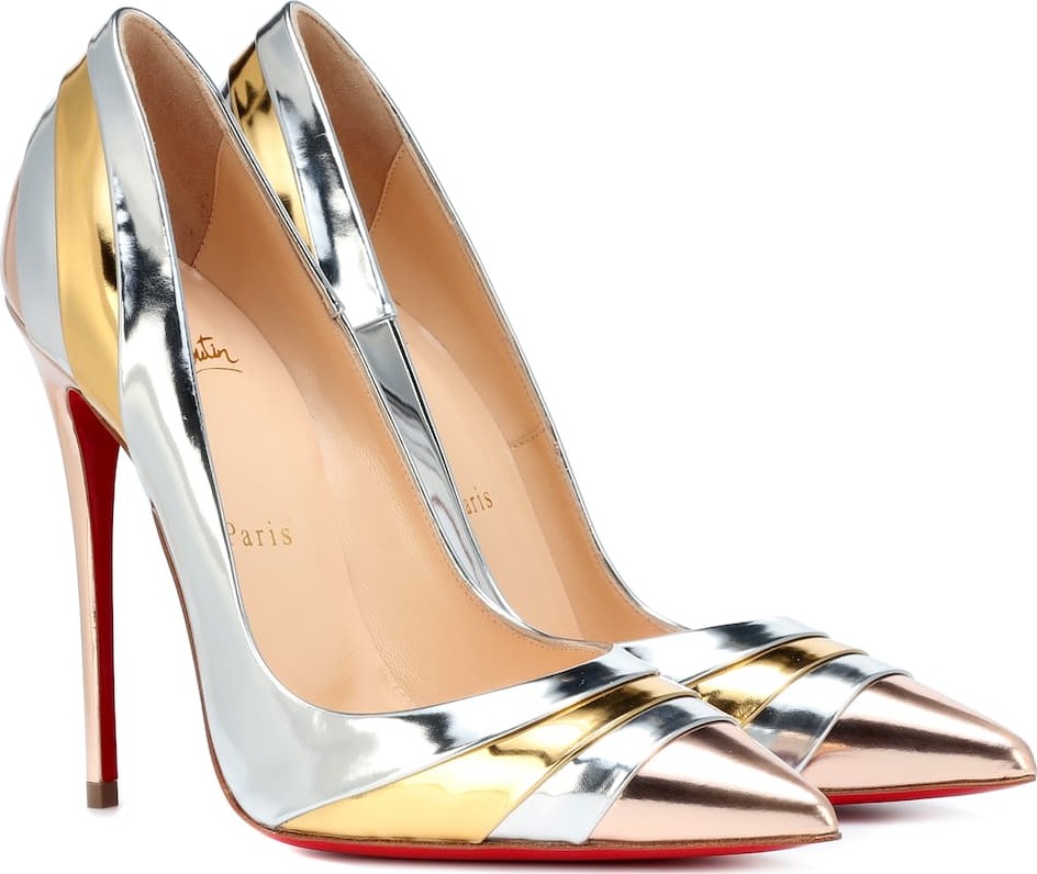 Christian Louboutin Eklectica 120 metallic leather pumps
