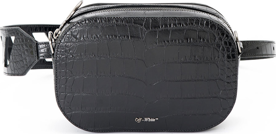 Off White Cocco Stamped Leather Camera Bag