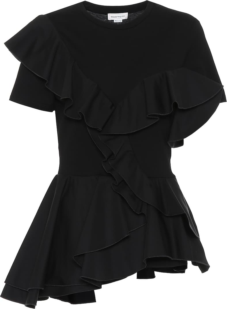 Alexander McQueen Ruffled cotton-poplin top