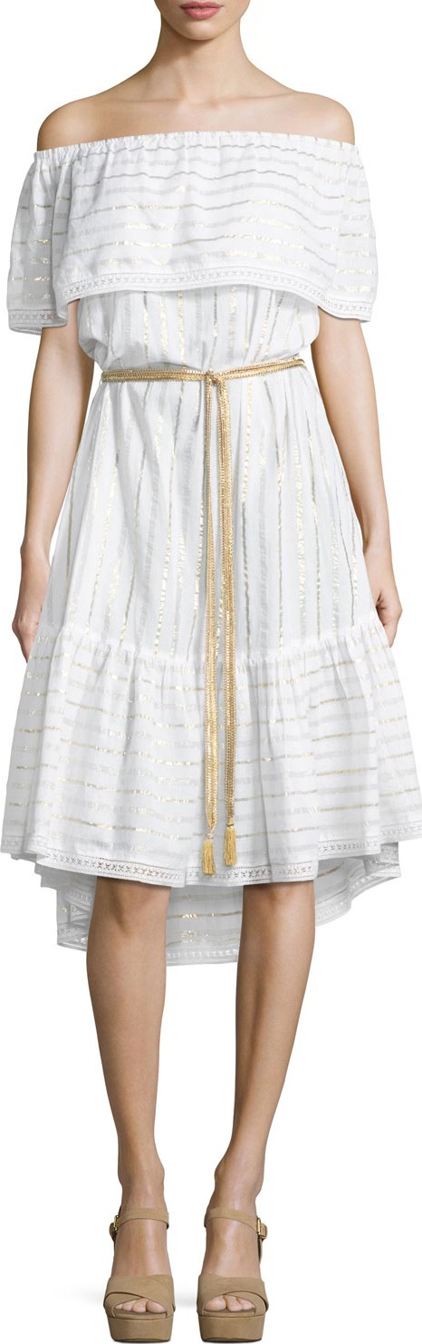 Miguelina Amaya Off-the-Shoulder Coverup Dress