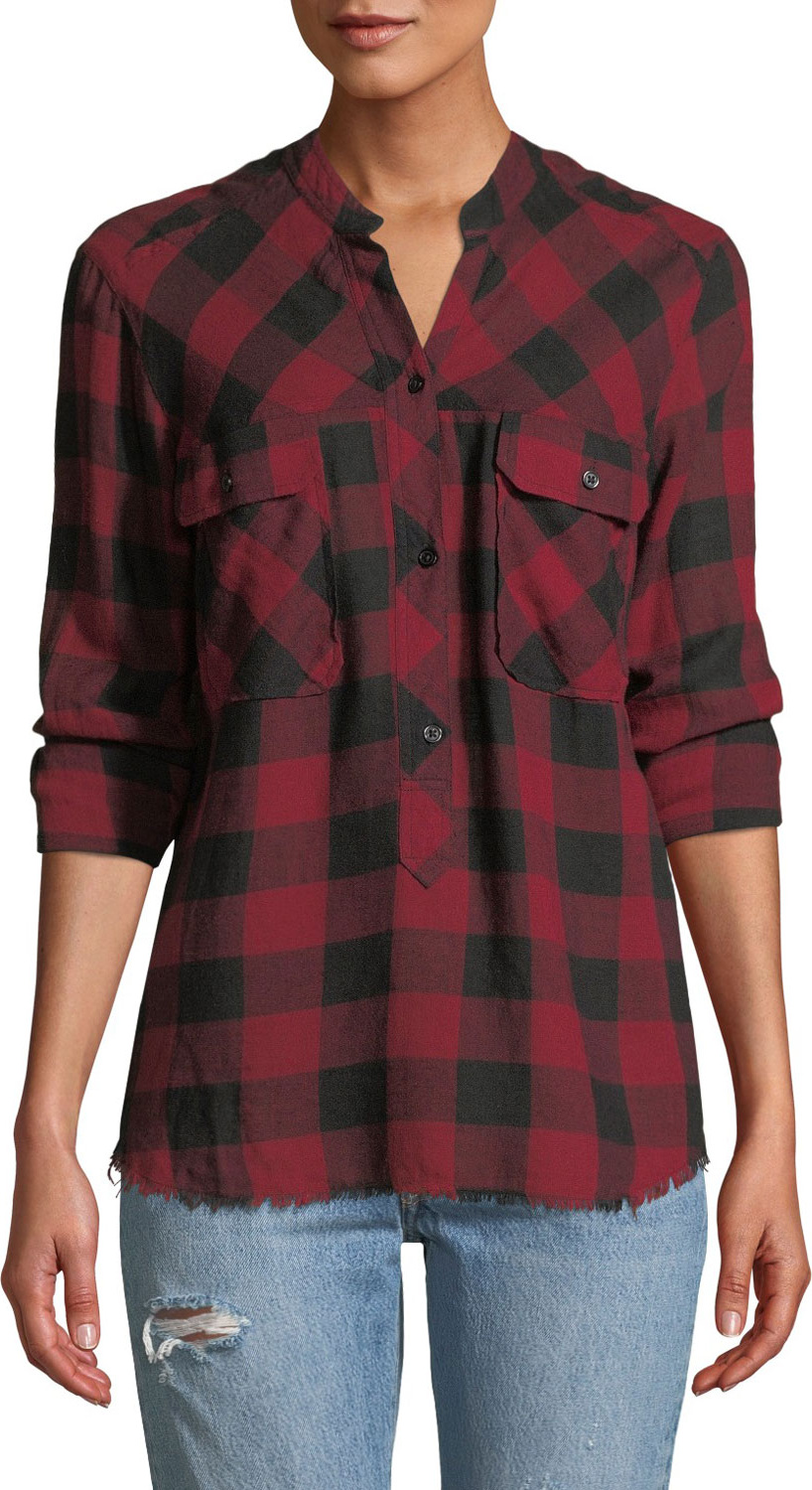 RAILS Redding Frayed Plaid Button-Front Shirt