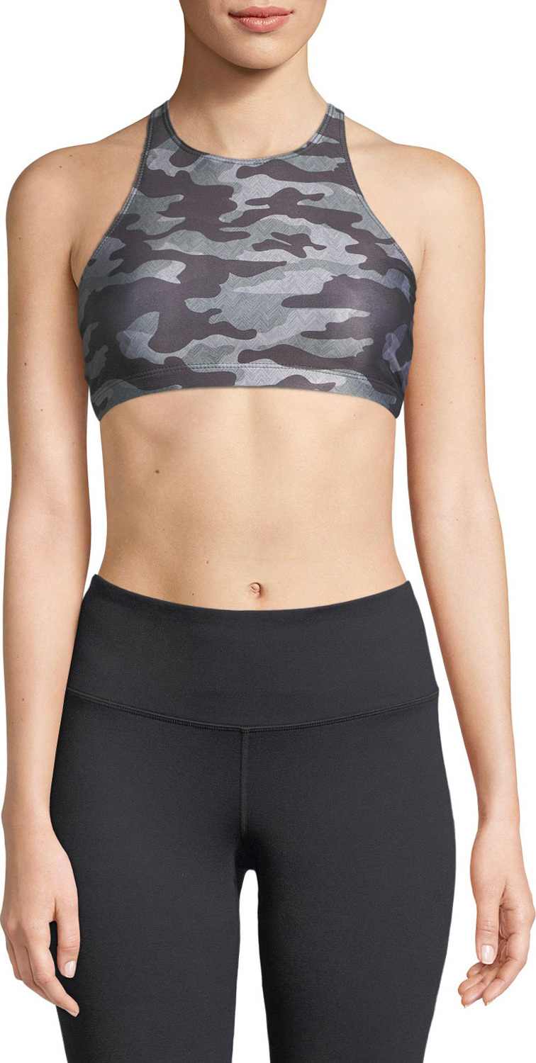 ONZIE Heart Camo-Print X-Back Sports Bra