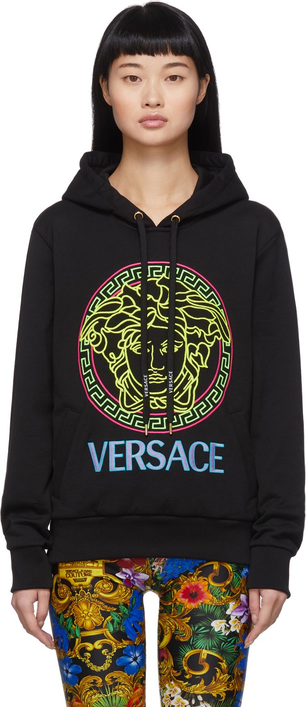 Versace Black Neon Medusa Hoodie