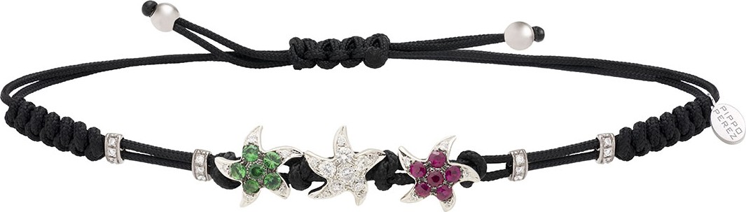 Pippo Perez Pull-Cord Bracelet with Sea Life Stations in 18K White Gold