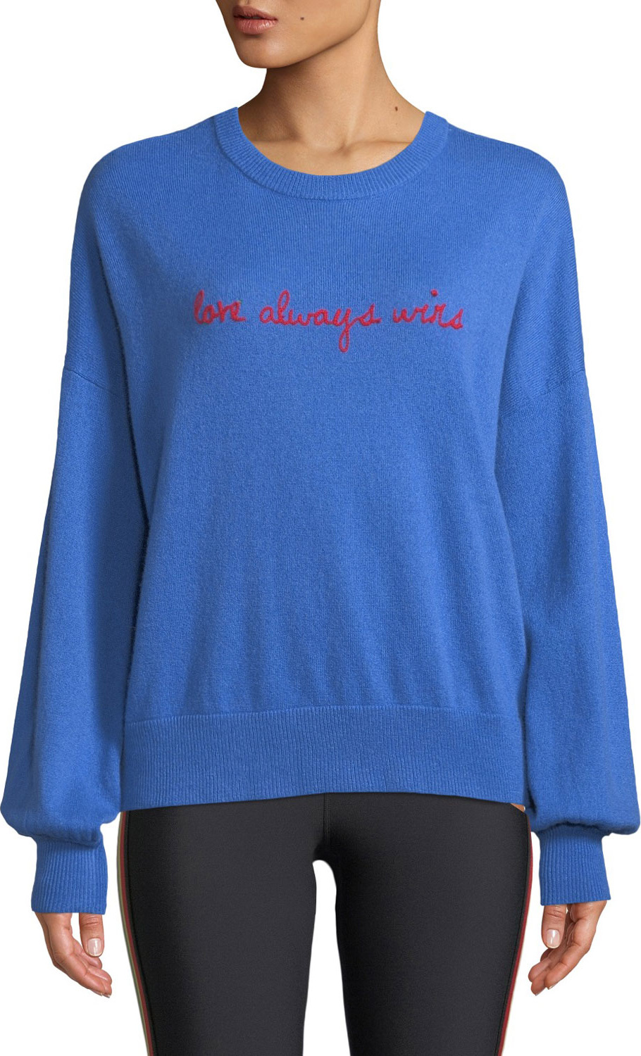 Spiritual Gangster Love Wins Slogan Wool-Cashmere Pullover Sweater
