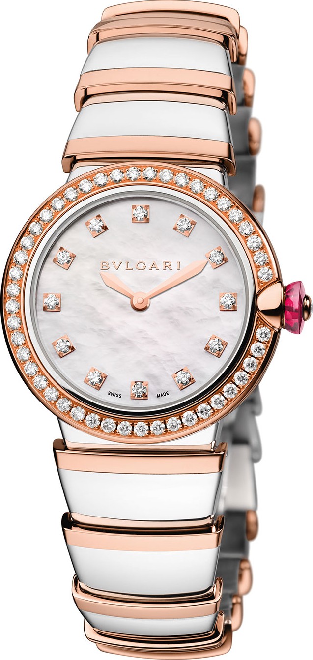 BVLGARI LVCEA 28mm Two-Tone Diamond Watch