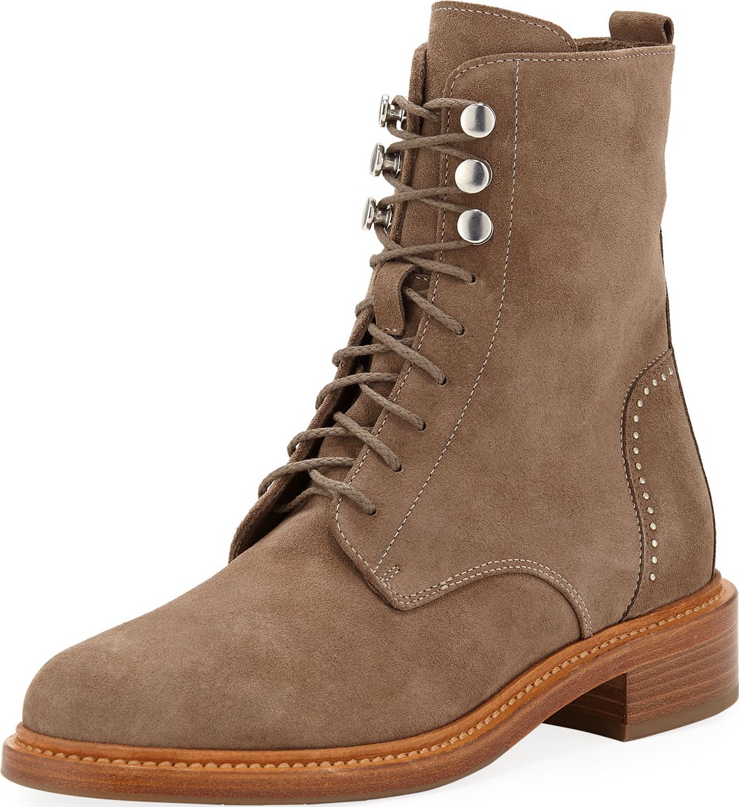 Aquatalia Ali Suede Lace-up Combat Boots