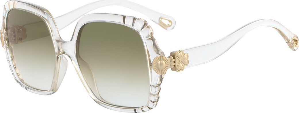 Chloe Vera Scalloped Square Plastic Sunglasses