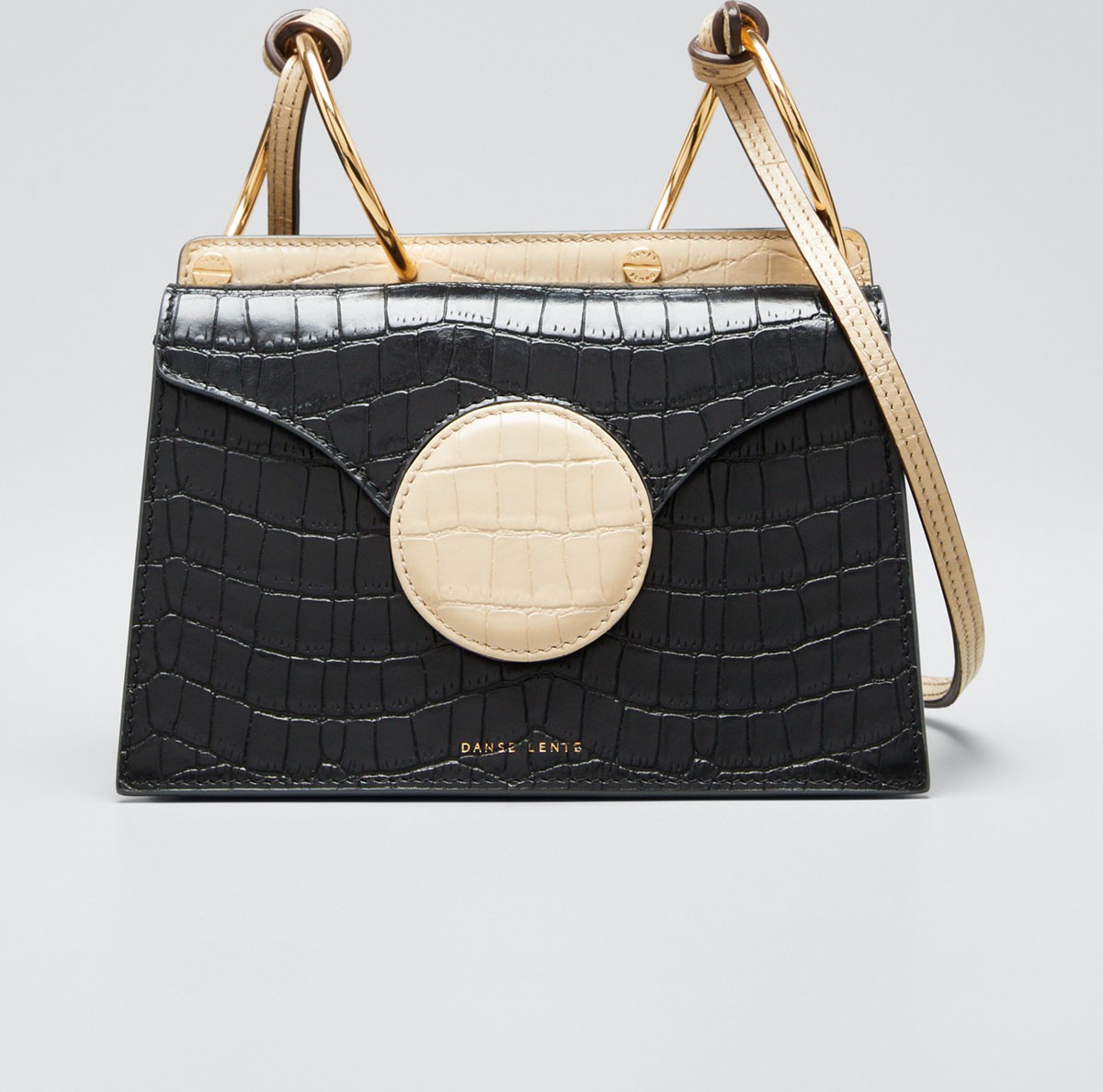 Danse Lente Mini Croc-Embossed Leather Crossbody Bag