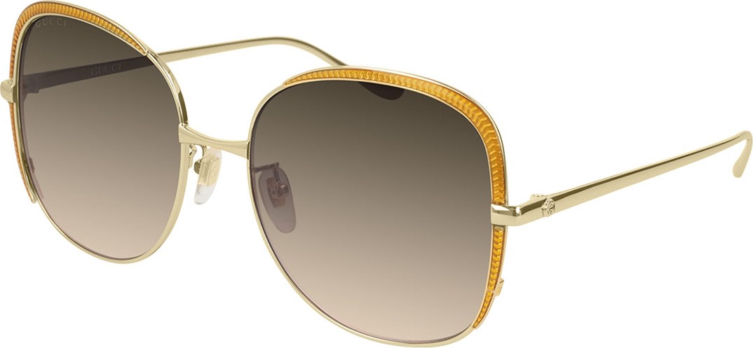 Gucci Square Metal Contrast-Front Sunglasses