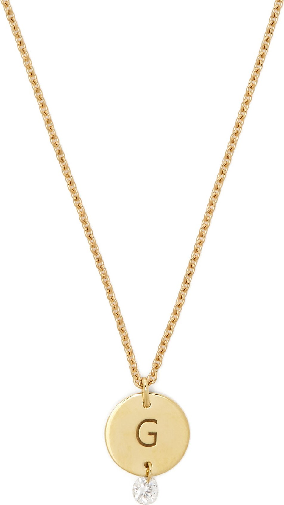 Raphaele Canot Set Free 18kt gold & diamond G-charm necklace