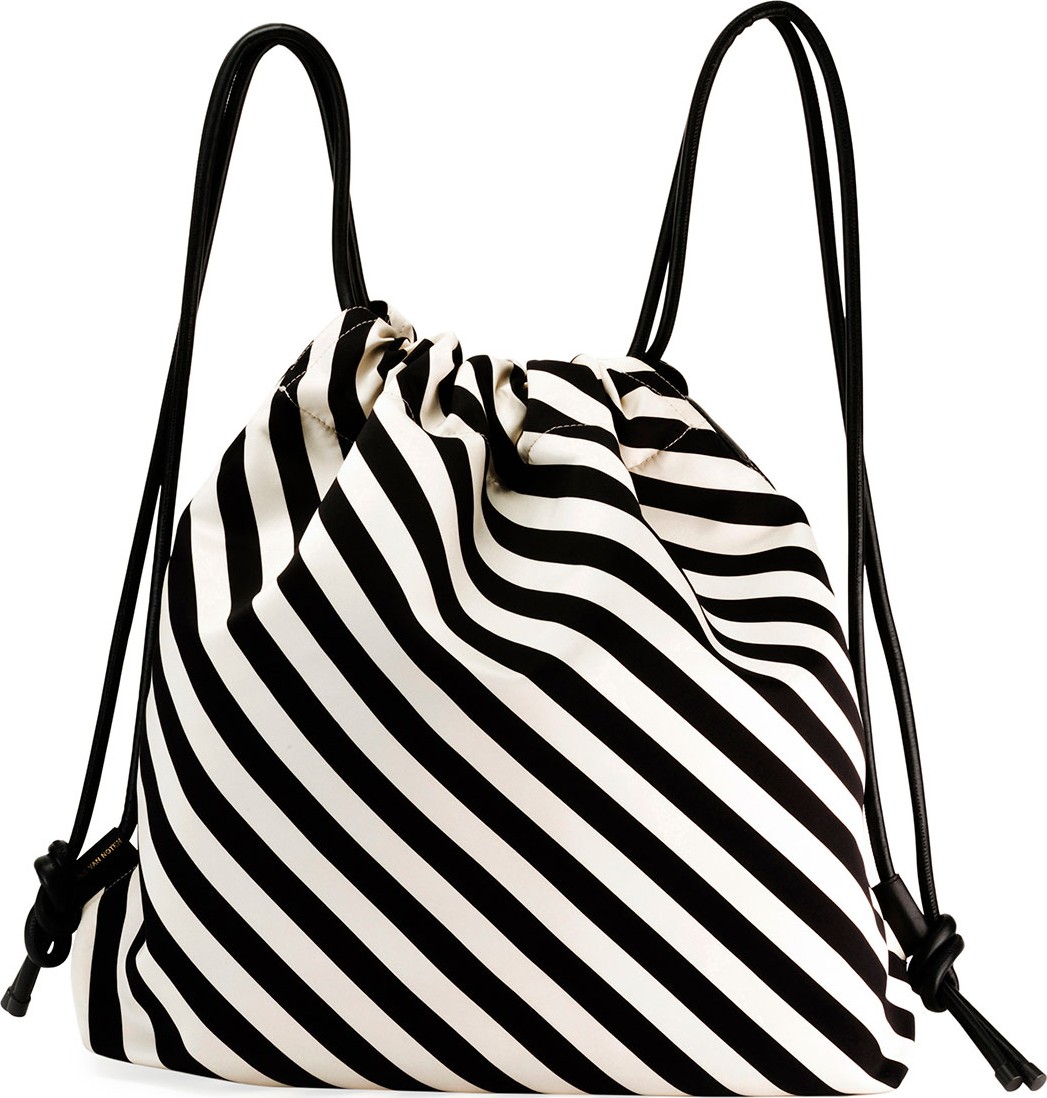Dries Van Noten Striped Drawstring Backpack