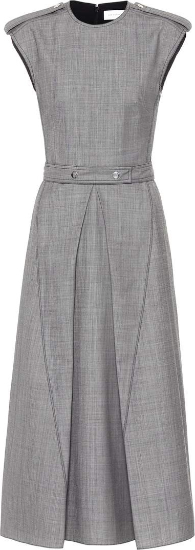 Victoria Beckham Checked wool midi dress