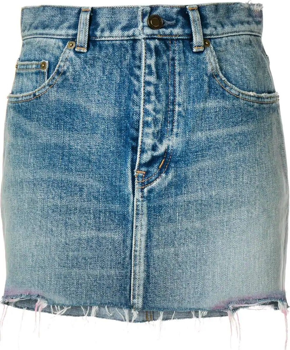 Saint Laurent raw hem denim skirt