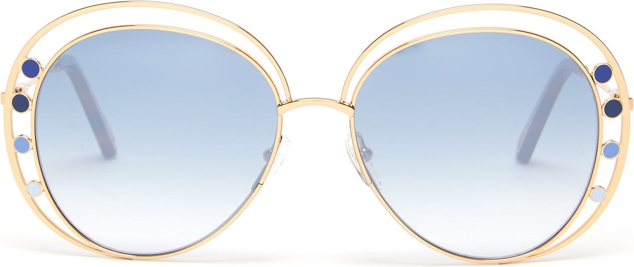 Chloe Delilah round double-frame metal sunglasses