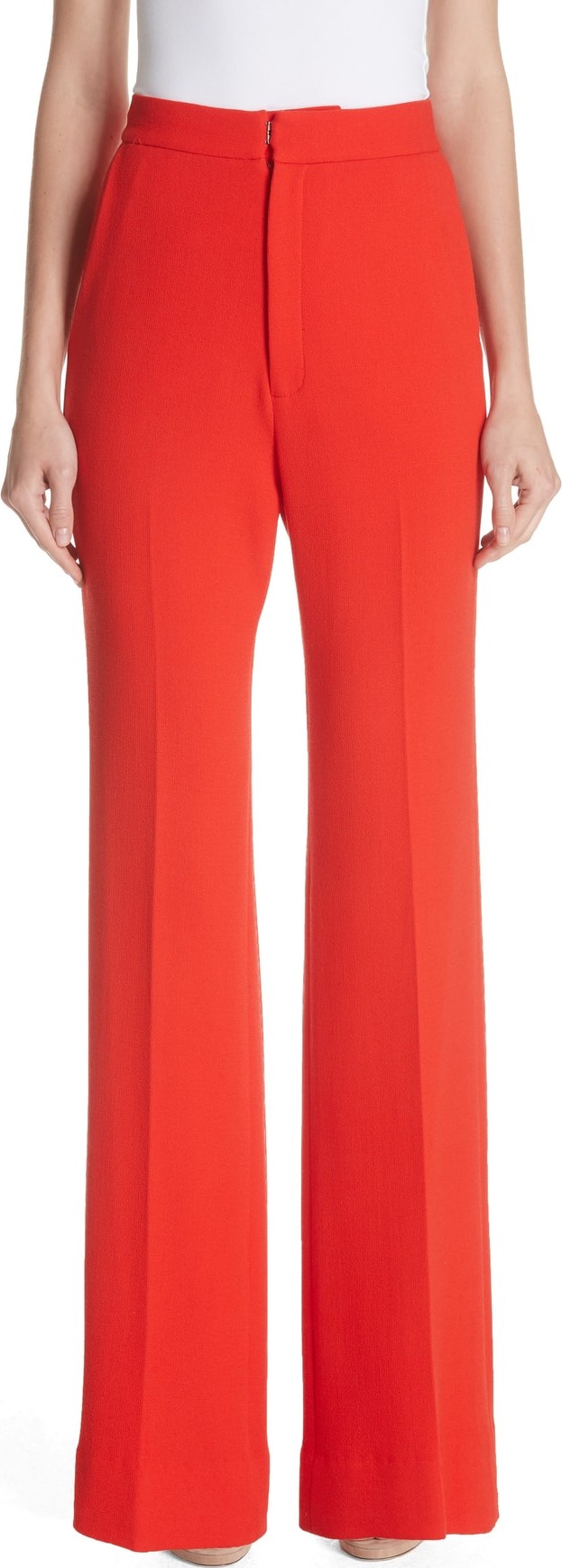 Lela Rose Maggie Wool Blend Crepe Flare Trousers